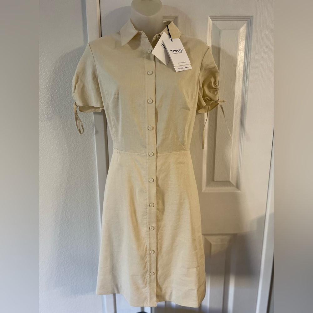 Theory Women's Cream Midi Dress